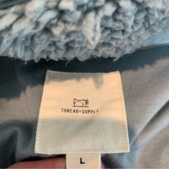 Thread + Supply Blue Moon Sherpa Knit Quarter Zip Pullover - Picture 3 of 10